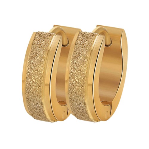 Frosted Earrings Punk for Women Round Goldene Ohrringe Modeschmuck - Picture 7 of 10
