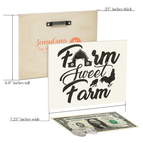 JennyGems Farm Sweet Farm Wooden Sign, Barn Gifts, Chicken Decor, Farmhouse Sign - Picture 2 of 9