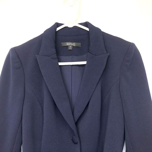 Badgley Mischka Collection Bodycon Jacket Dress w/Belt Size Navy Blue - Picture 2 of 6
