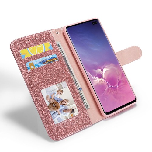 Glitter Leather Wallet Case Card Flip Cover for Samsung Galaxy S10e S10+ S9 S8+ - Picture 23 of 25