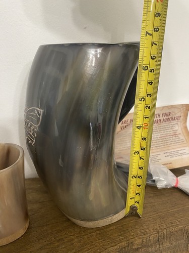 VIKING CULTURE - 3 PIECES OF HORN - SHOT CUP, GOBLET AND BOTTLE OPENER NEW - Picture 15 of 16