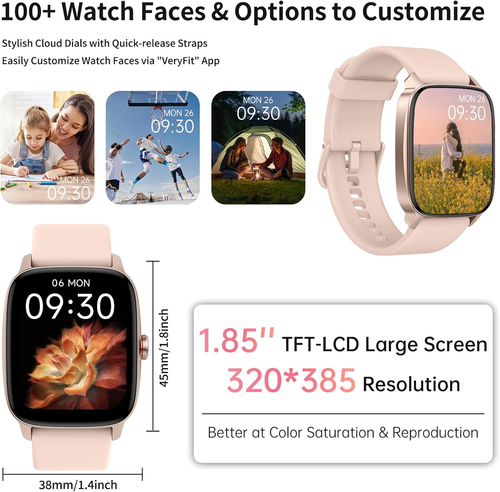 Smart Watch for Men Women, IP68 Waterproof, Bluetooth Calling, Fitness Tracker, - Picture 9 of 12