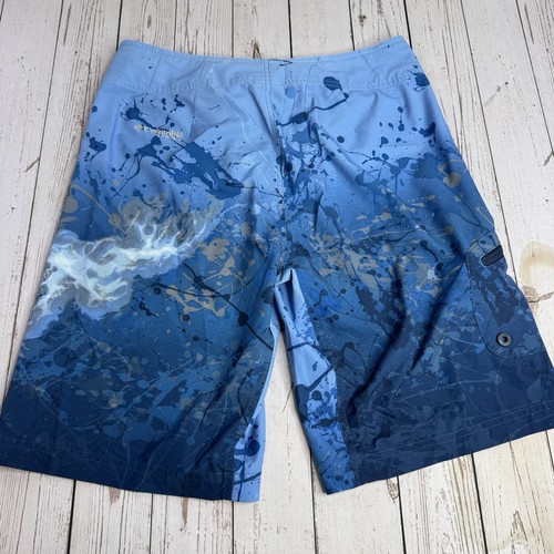 Columbia PFG Fish All Over Print Board Shorts Mens Size 32 Bottle Opener 11" - Picture 9 of 11