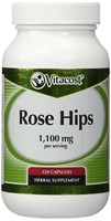 Vitacost Rose Hips -- 1,100 Mg Per Serving- 120 Capsules Vitacost Rose Hips -- 1,100 Mg Per Serving- 120 Capsules