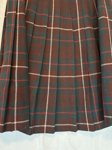 Vintage 60s Brown Green Tartan Plaid Wrap Pleated Skirts by Morris Watkin size M - Picture 12 of 14