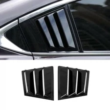 2Pcs For Mazda 6 Atenza 2014-21 Glossy Black Rear Window Louver Vent Cover Trim