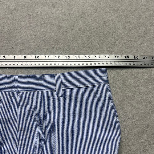 Banana Republic Aiden Club Shorts Mens 32 Blue Seersucker Slim Fit Striped - Picture 6 of 11