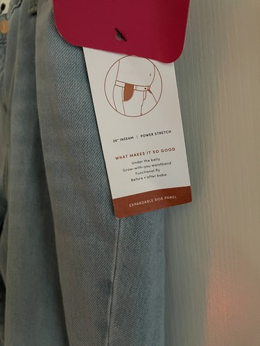 Isabel Maternity Women's Sz 16 Expandable Side Panel Skinny Med Blue Jeans NWT - Picture 6 of 8