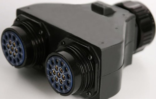 Lex 19-Pin 6-Circuit Splitter,  (1) 19-Pin Inlet with (2) 19-Pin Outlets - Picture 1 of 2