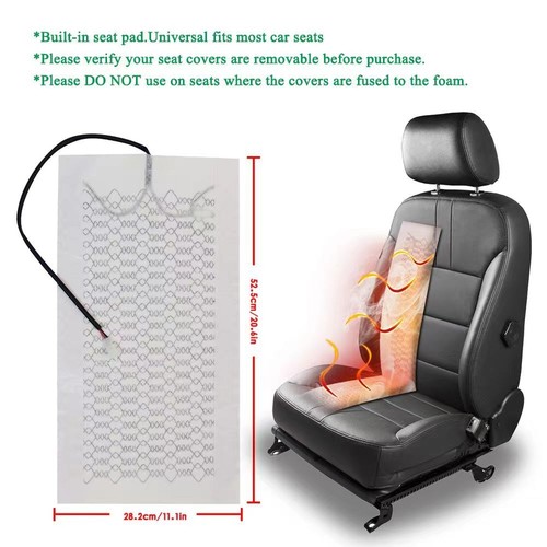 Universal 12V Round switch Carbon Fiber Car Heated Heater Seat Pads 5 Level 4Pcs - Picture 4 of 12
