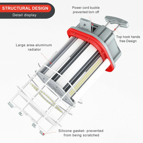 80W LED Temporary Work Light Linkable Construction Hanging Jobsite Lights 5000K - Picture 5 of 11