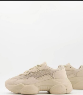 Asos Divine Chunky Sneakers Color Taupe Women's Size NEW UK