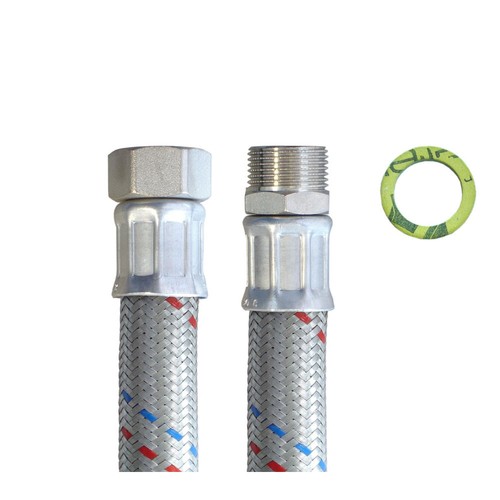 Manguera blindada 3/4" ÜM x 3/4" AG manguera flexible DN19 para calefacción y energía solar 30cm-2m - Imagen 3 de 9