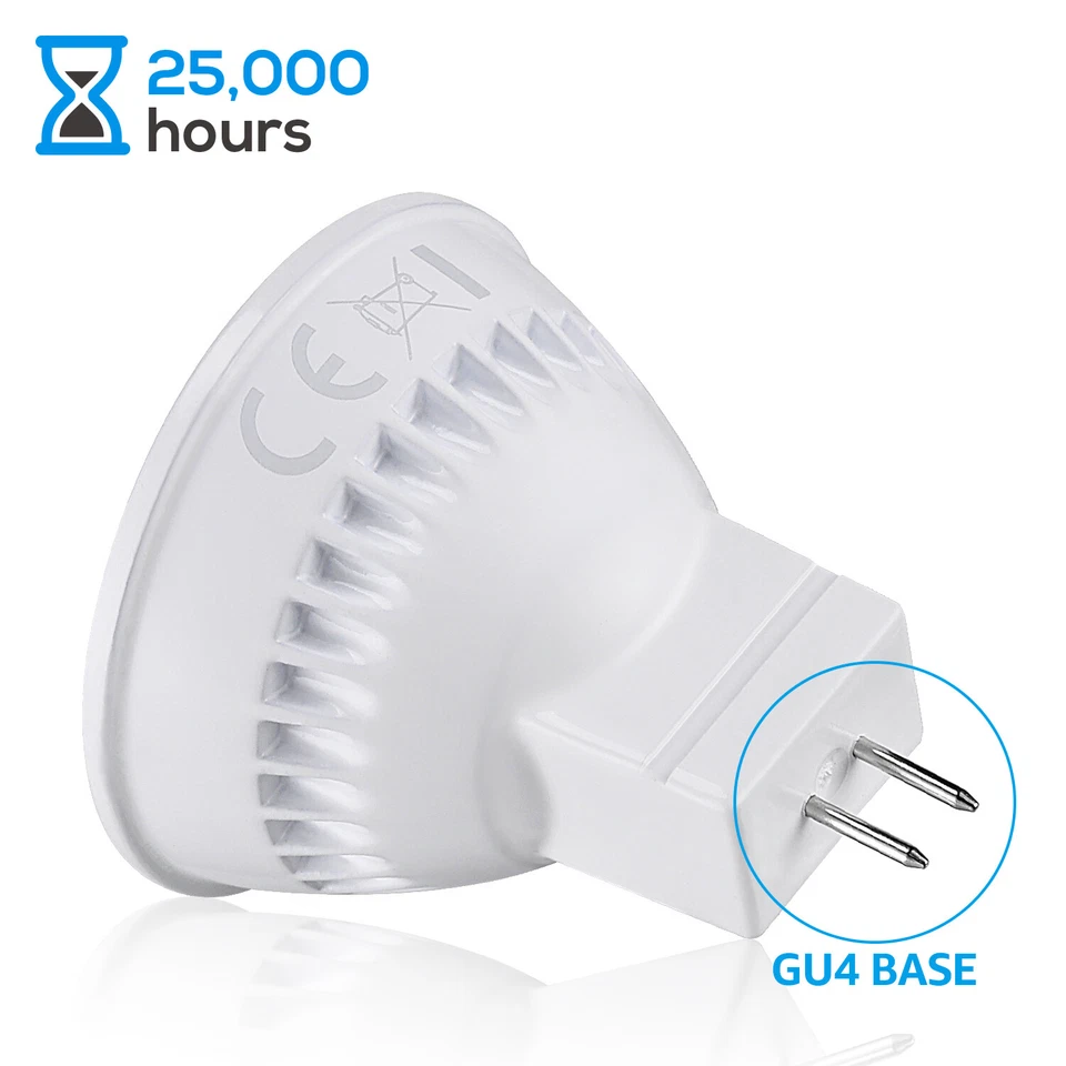 10-Pack 3W 2700K LED MR11 Bulbs, AC/DC 12V GU4 Base, 25W Halogen Equivalent - Image 4 of 4
