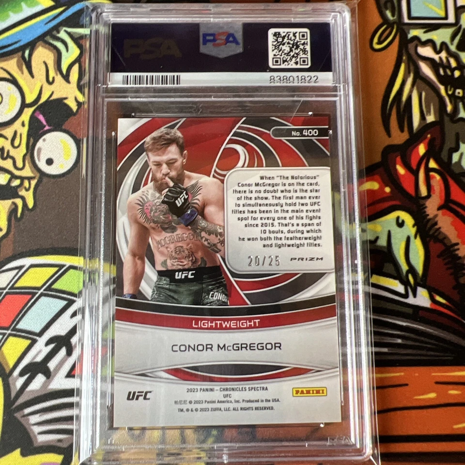 2023 Panini Chronicles UFC Spectra Conor McGregor /25 Cracked Ice PSA 10 POP 1!! - Image 2 of 3