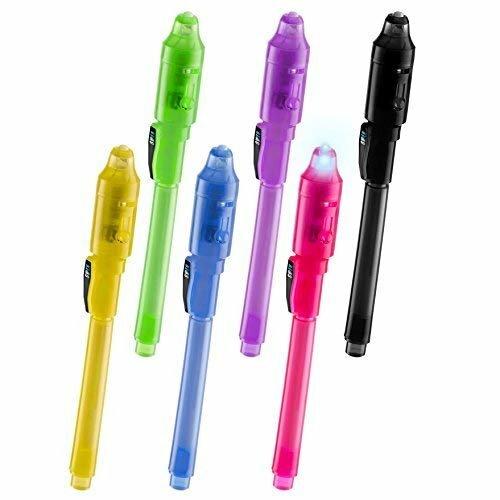 New 6pcs Invisible Ink Spy Pen Built in UV Light Magic Marker Secret Message - Picture 5 of 5