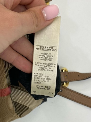 Burberry Dark Sand Leather and House Check Canvas Canterbury Tote Bag - Picture 8 of 15