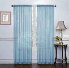 VCNY Home 2 Pack Ultra Luxurious Semi Sheer Voile Curtains - Baby Blue