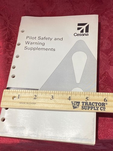 Vtg 1985 Cessna Pilot Safety & Warning Supplements Manual Issue Aviation Guide - Picture 11 of 11