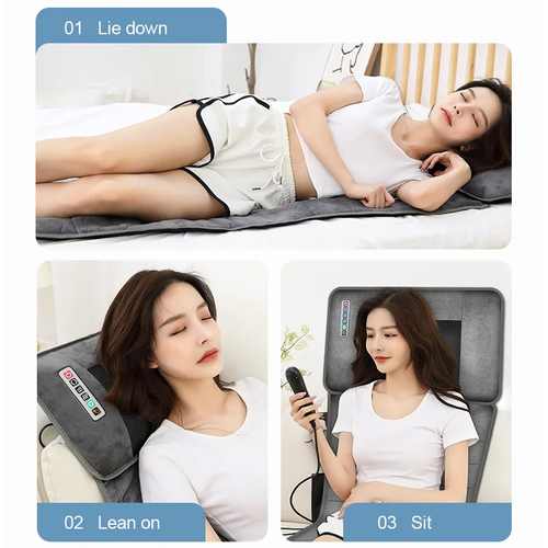 10 Vibrating Motors Massage Mat Full Body Heated Mattress Pillow Pain Relief - Picture 8 of 12