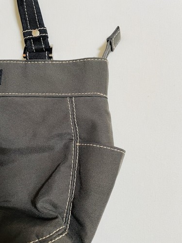 Kenneth Cole Reaction Gray Tote Handbag Canvas with Stitching Zip Close - Picture 4 of 11