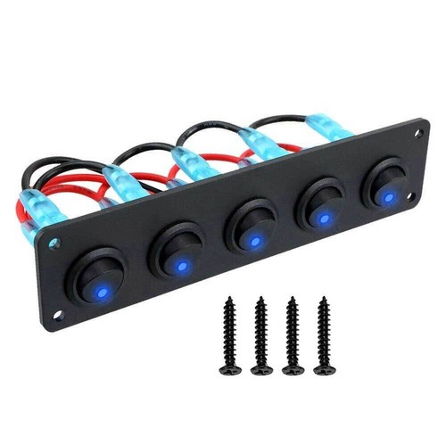 5 velocidades 12V barco LED panel de conmutación interruptor basculante panel interruptor coche - Imagen 13 de 19