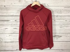Adidas Womens Red Team Issue Badge Of Sport Hoodie Pullover Size Small NWT