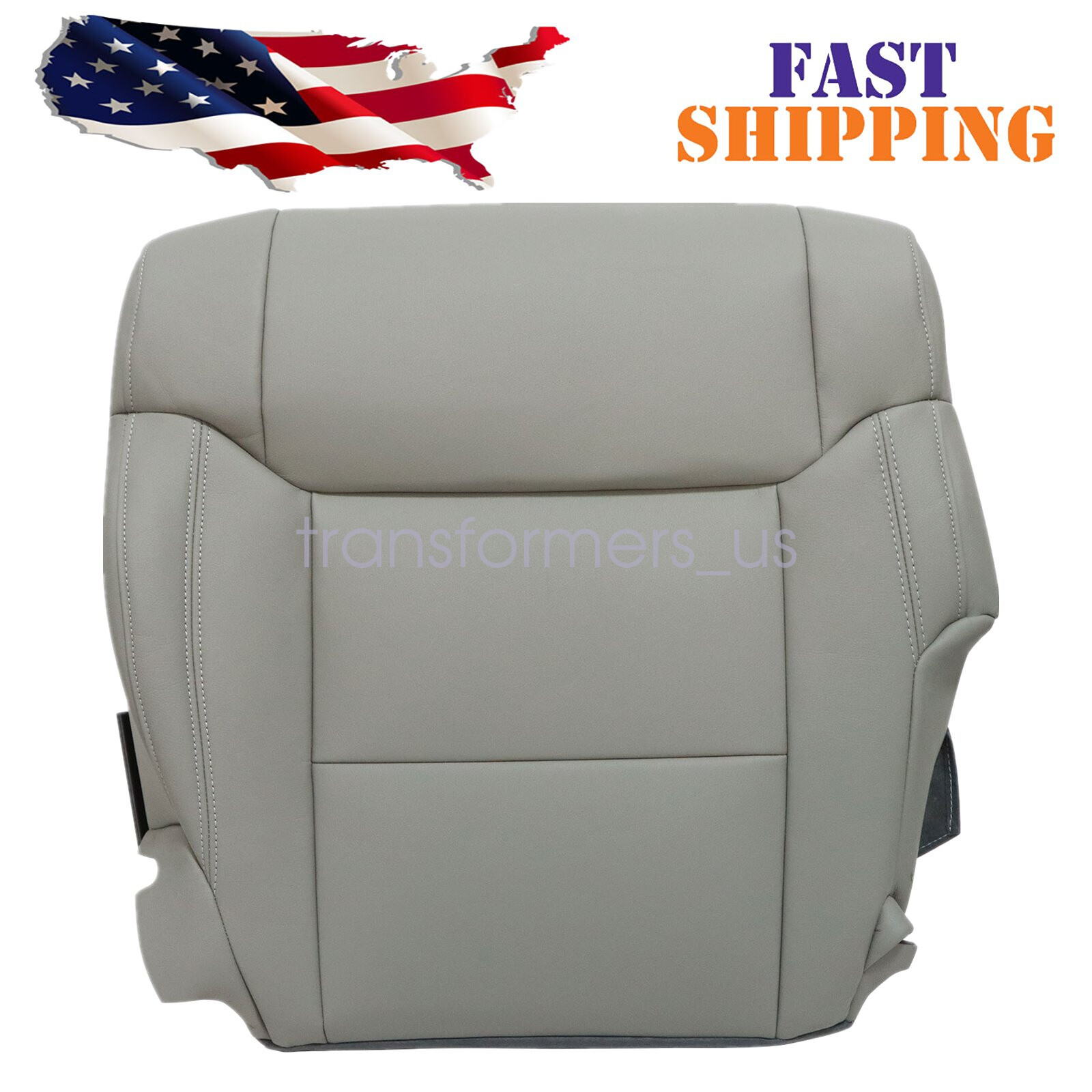 For 2014 to 2020 Toyota Tundra Driver Bottom Replacement Leather Seat Cover Gray