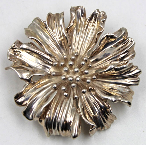 Tiffany & Co Sterling Silver 925 Marigold Flower Pin or Brooch 1 1/2 inch