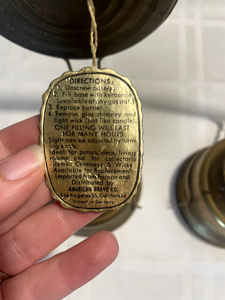 Set of 2 Bravo Vintage Dutch Oil-Kerosene Lamp W/Reflector Set of 2 Bravo Vintage Dutch Oil-Kerosene Lamp W/Reflector