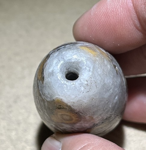 Antique Himalayan Tibet Nepali  Amulet Prayer Agate Stone Bead - Picture 7 of 10