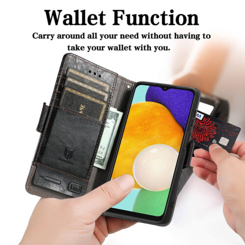 For Samsung Galaxy A06 A16 A26 A36 A56 Men's Vintage Leather Wallet Stand Case - Picture 18 of 85