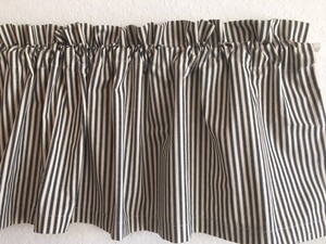Black Timeless Ticking Stripe Window Valance Country Chic