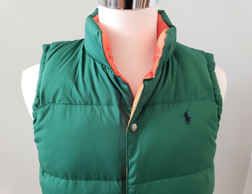 Neu mit Etikett Polo Ralph Lauren JUNGEN WENDBARE DAUNENWESTE, GRREN/ORANGE, M/L/XL #X - Bild 3 von 7