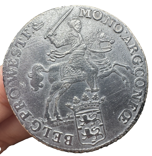 1774 Netherlands West Friesland Silver 1/2 Ducaton Horse Rider Coin - Picture 3 of 14