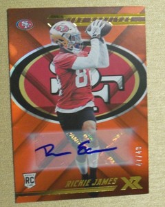 2018-Panini-XR-Rookie-Auto-Richie-James-49ers-RC-Orange-47-49