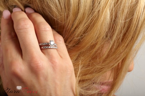 3.10 Carat Round anniversary engagement Ring band set 14k White gold Bridal - Picture 7 of 11