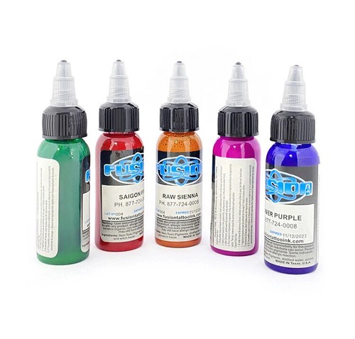 25 Color Tattoo Ink Set Fusion Inks 1oz 30ml Bottles Permanent Makeup US - Picture 2 of 14