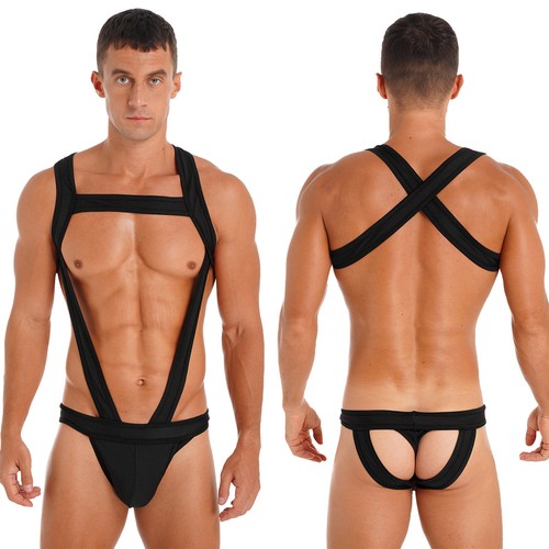 Herren Jockstrap Trikot Unterwäsche Overall Männer Sexy Wrestling Singlet Bodys - Picture 5 of 68