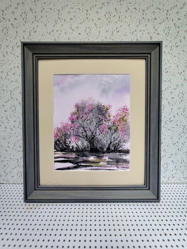 Watercolor Painting, Japan Flowering Trees, Spring , Relax wall painting. - Picture 8 of 11