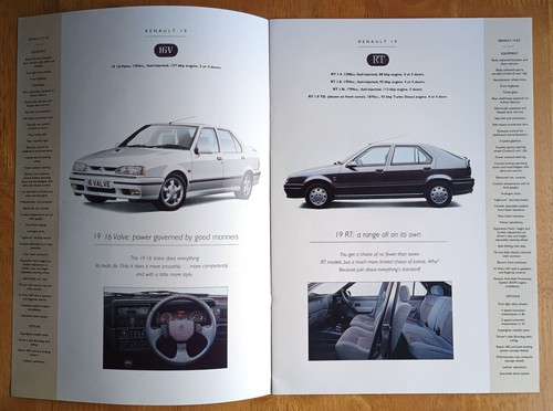 Renault 19 & Renault Clio Sales Brochures 1993 - Picture 4 of 14
