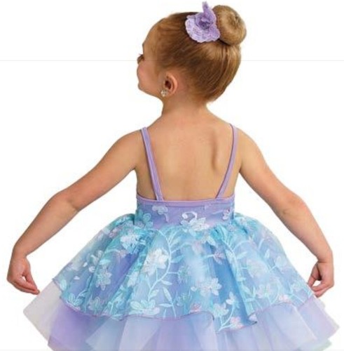 Curtain Call-Just Because- Kids Performance Dance Ballet Tutu Light Blue Costume - Picture 6 of 7