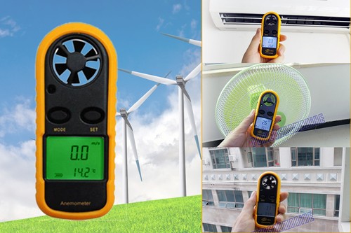 Digital LCD Smart Anemometer For Air Wind Speed Gauge Meter Temperature Weather - Picture 2 of 7