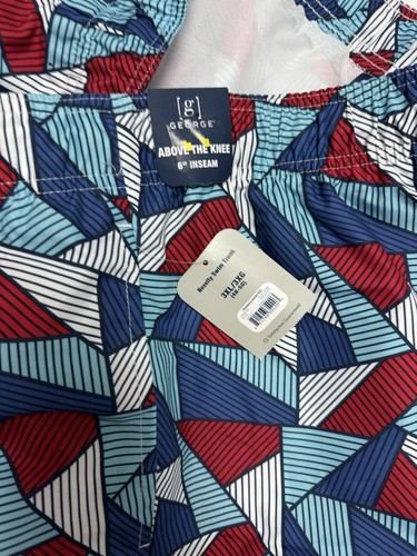 George Men's Multicolor Elastic Waist Drawstring Mesh Lined Swim Shorts Size 3XL - Picture 7 of 9