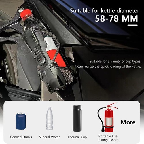 Portavasos de plástico negro para botella de agua potable para motocicletas motocicletas - Imagen 3 de 21
