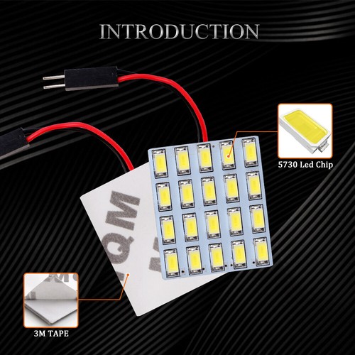 10 Piezas 20SMD Coche Festoon T10 BA9S 5730 LED Panel Interior Domo Mapa Bombillas  - Imagen 5 de 11