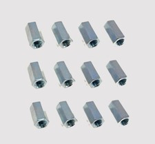 12 Pack 5/16-24 X 7/8" Long Fine Thread Hex Coupling Nut with Zinc Plate
