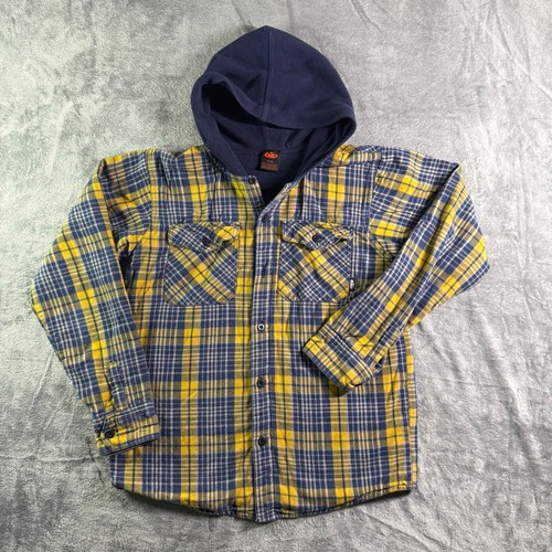 Vintage Nike 6.0 Flannel Shirt Hoodie Button Up Plaid Long Sleeve L(14/16) - Picture 2 of 9