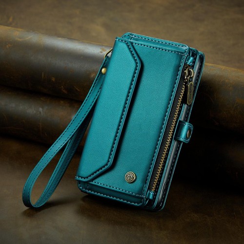Turquoise iPhone 14 Pro Max Crossbody Wallet Case RFID Zipper & Card Slots - 第 2/7 張圖片