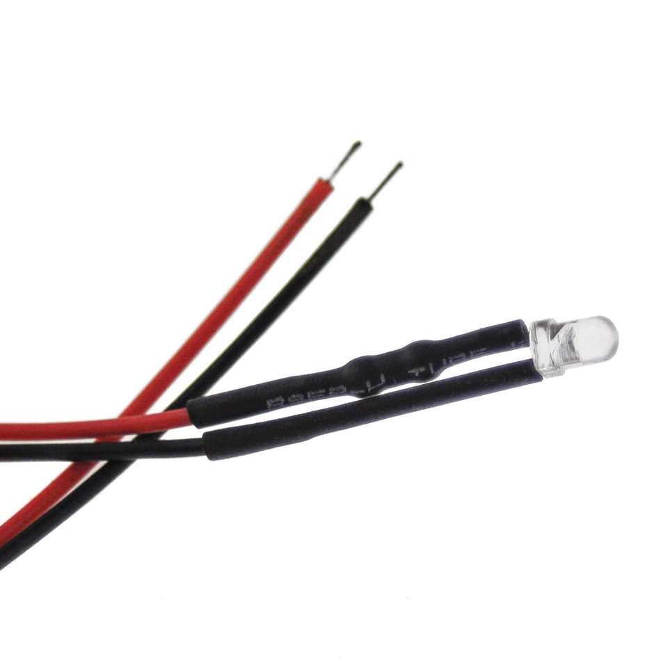 10 x 3mm LED, 12Volt, rot; mit 20cm Kabel u. Vorwiderstand - Bild 2 von 4